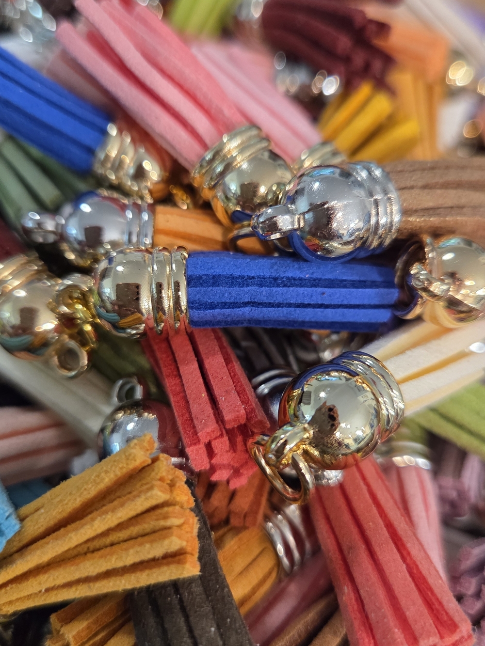 55-Colorful Suede Tassel Charm Lot Amazing Deal - Bulk Pricing - Picture 5 of 6